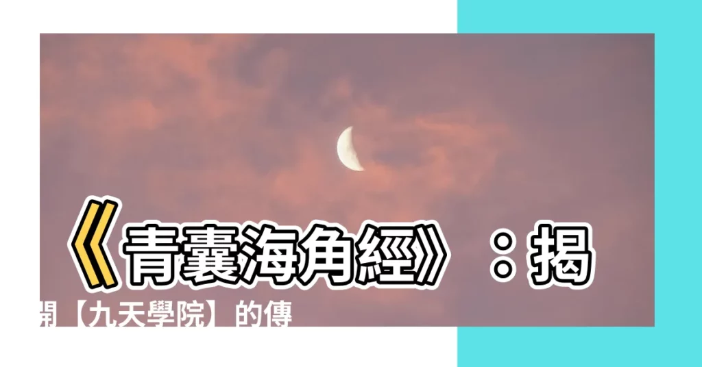 【青囊海角經】《青囊海角經》：揭開【九天學院】的傳奇秘術