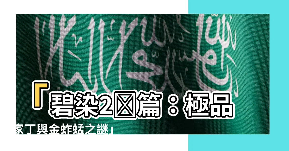 【碧染2晝篇】「碧染2晝篇：極品家丁與金蚱蜢之謎」