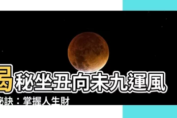 【坐醜向未九運】揭秘坐醜向未九運風水秘訣：掌握人生財富健康！
