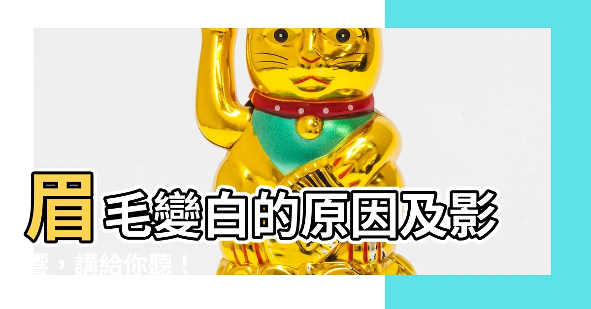 【眉毛變白】眉毛變白的原因及影響，講給你聽！