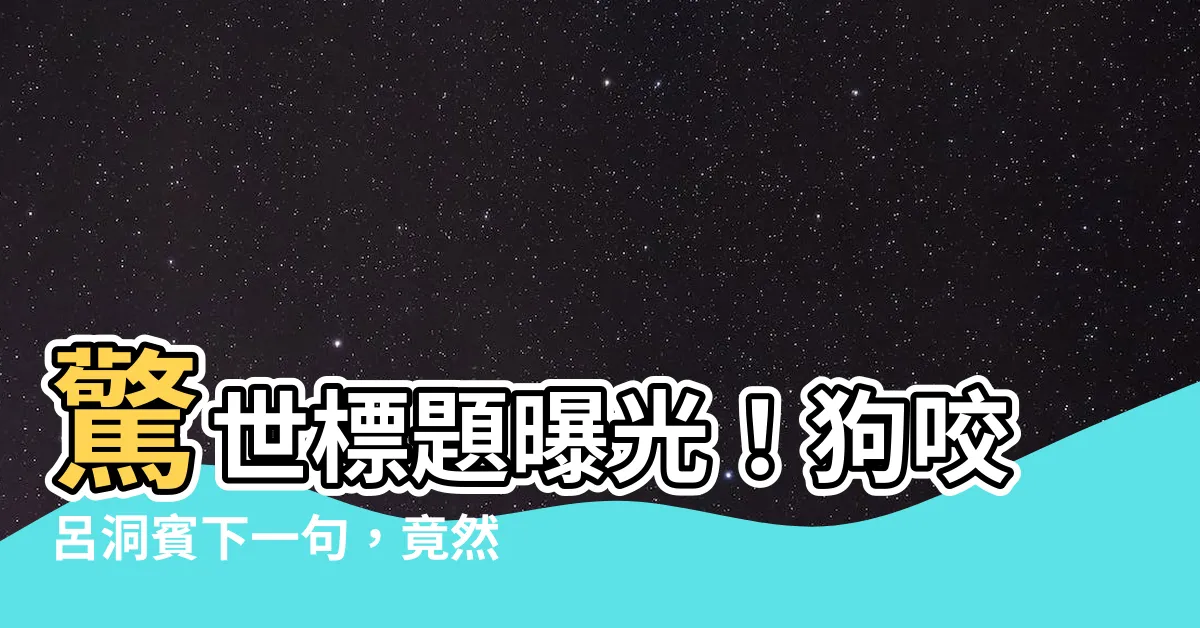 【狗咬呂洞賓下一句】驚世標題曝光！狗咬呂洞賓下一句，竟然是這種衝擊到內心的答案！