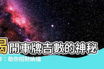【車牌吉數】揭開車牌吉數的神秘面紗：助你招財納福、出行平安