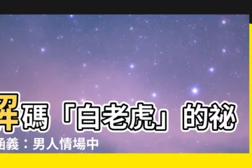 【白老虎意思】解碼「白老虎」的秘密涵義：男人情場中的特殊代號？