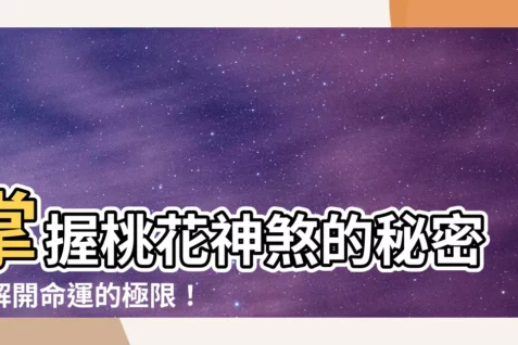 【桃花神煞】掌握桃花神煞的秘密！解開命運的極限！