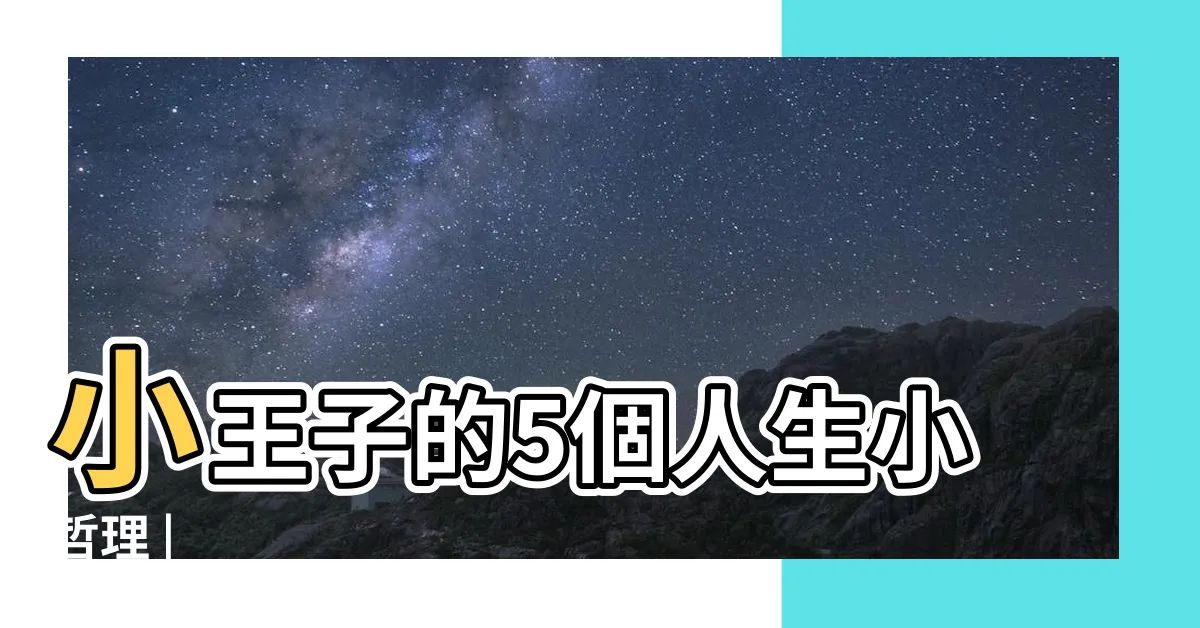 【小壬子】小王子的5個人生小哲理 |