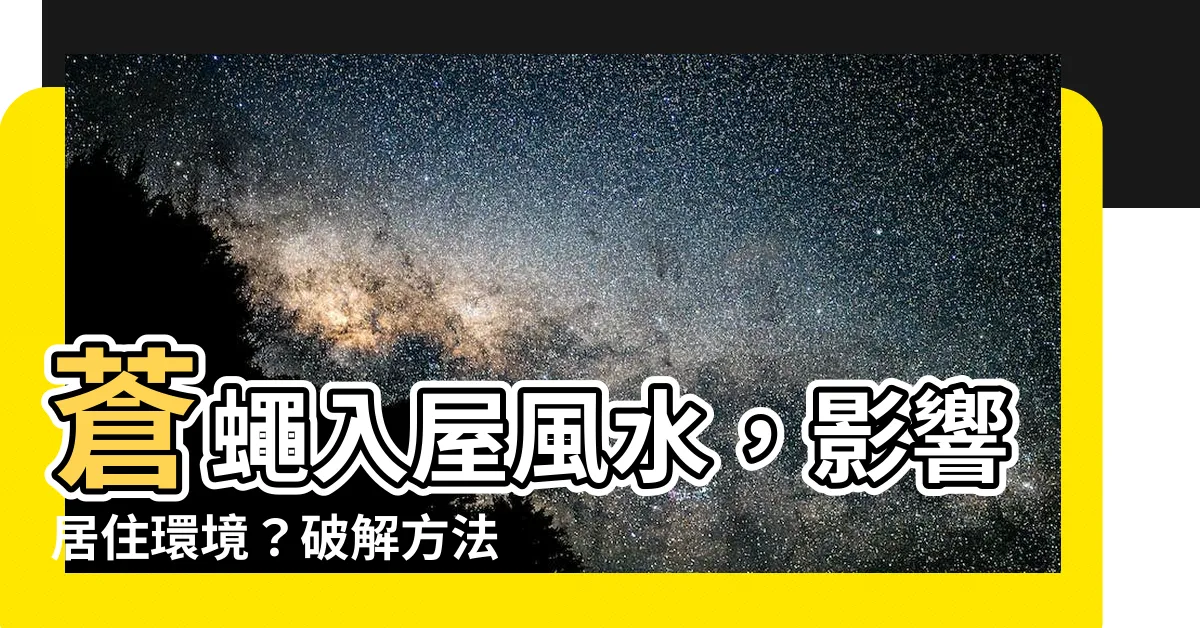 【蒼蠅入屋風水】蒼蠅入屋風水，影響居住環境？破解方法大公開！
