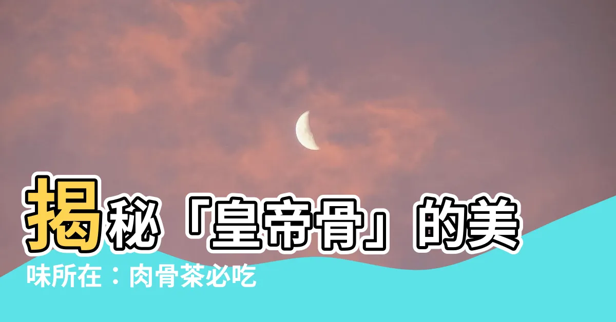 【皇帝骨】揭秘「皇帝骨」的美味所在：肉骨茶必吃部位大公開！
