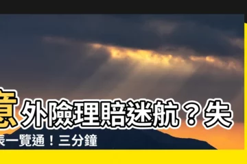 【失吉表是什麼】意外險理賠迷航？失吉表一覽通！三分鐘搞懂重點