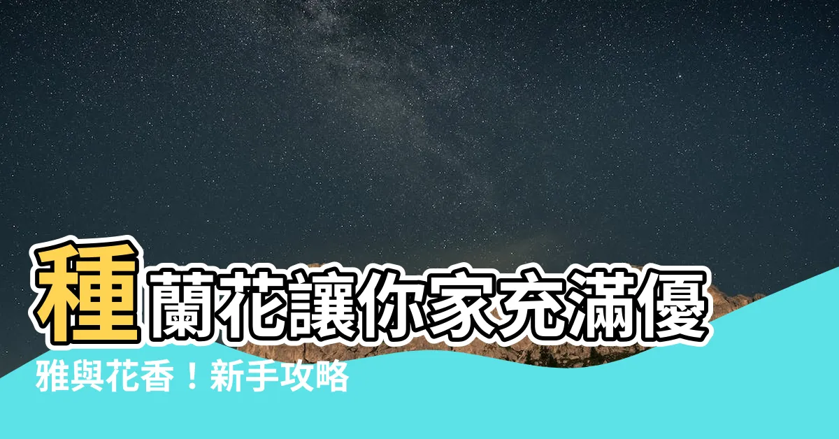 【種蘭花】種蘭花讓你家充滿優雅與花香！新手攻略教學懶人包