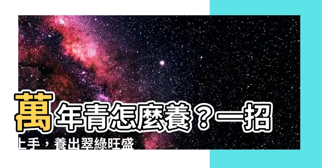 【萬年青怎麼養】萬年青怎麼養？一招上手，養出翠綠旺盛好運氣
