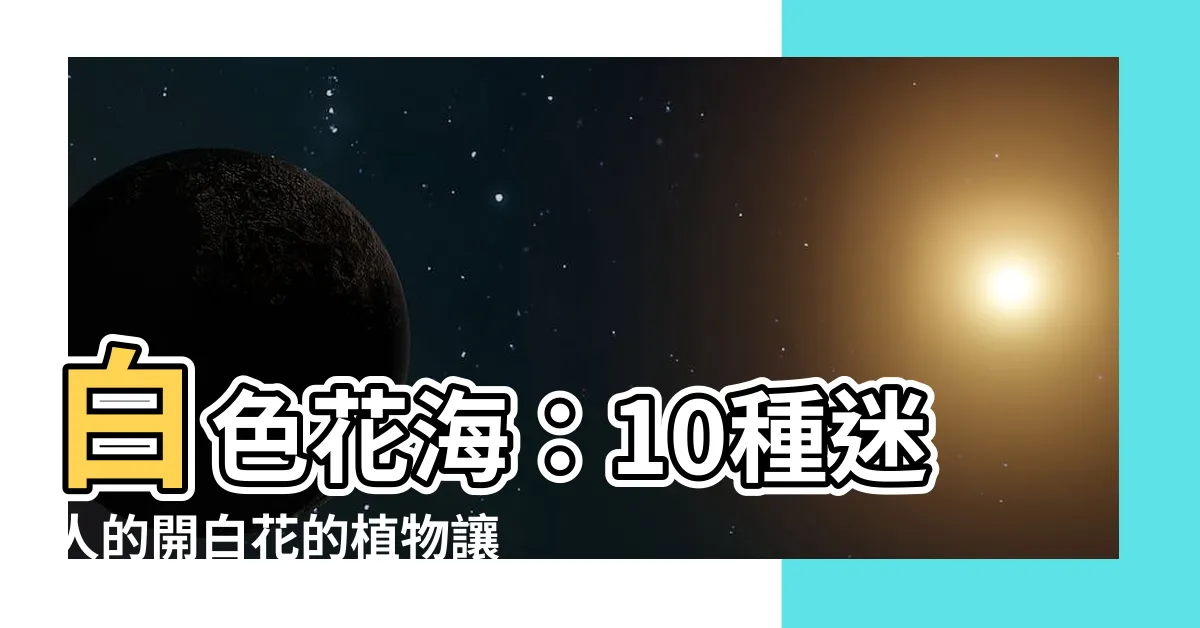 【會開白色花的植物】白色花海：10種迷人的開白花的植物讓您的家園更美麗