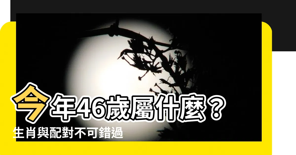 【今年46歲屬什麼】今年46歲屬什麼？生肖與配對不可錯過！