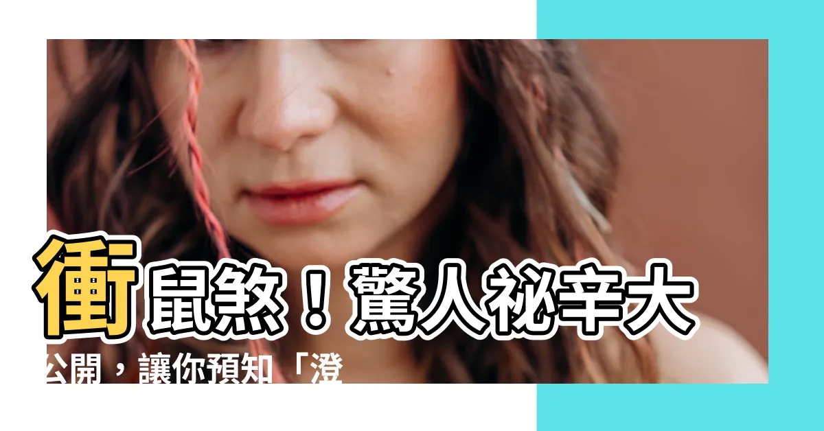 【鼠煞】衝鼠煞！驚人秘辛大公開，讓你預知「澄朗鼠煞」的真正意義！