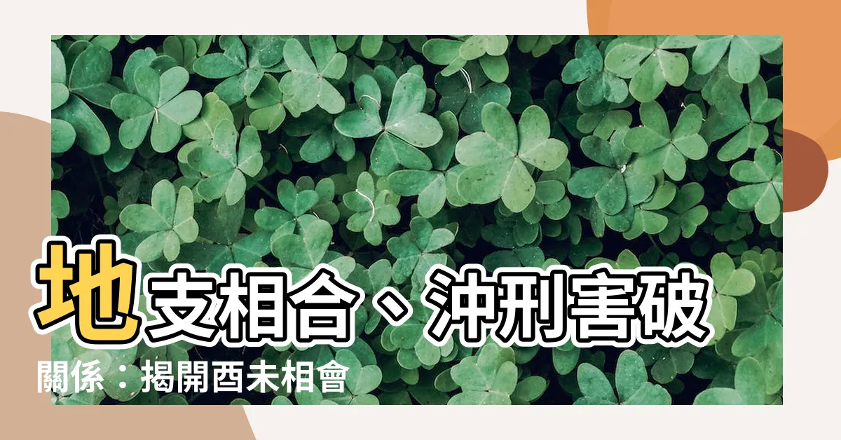 【酉未】地支相合、沖刑害破關係：揭開酉未相會的秘辛