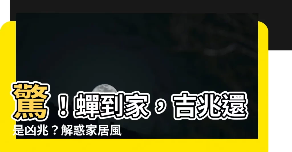 【蟬到家】驚！蟬到家，吉兆還是凶兆？解惑家居風水奧秘