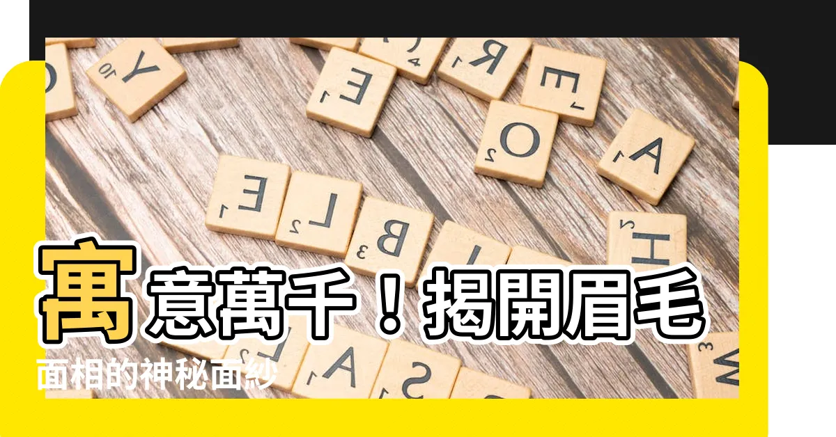 【眉毛面相】寓意萬千！揭開眉毛面相的神秘面紗