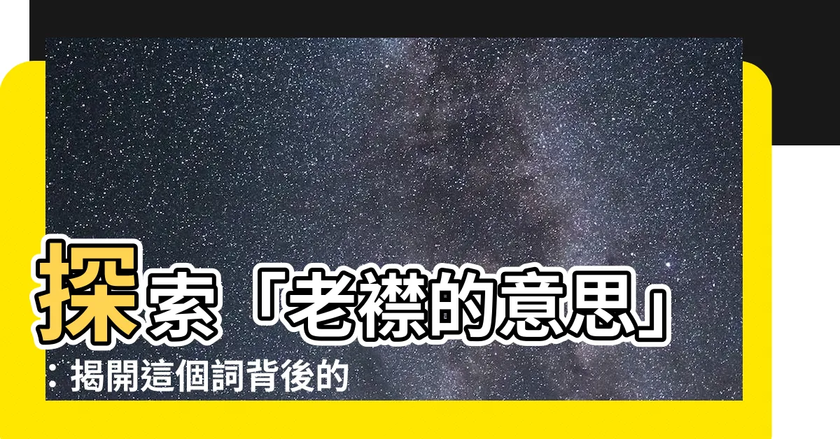 【老襟的意思】探索「老襟的意思」：揭開這個詞背後的真相！