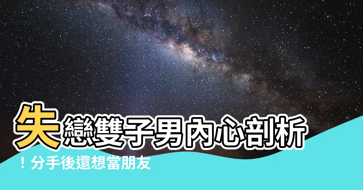 【雙子男分手後當朋友】失戀雙子男內心剖析！分手後還想當朋友？多年後重拾舊情？