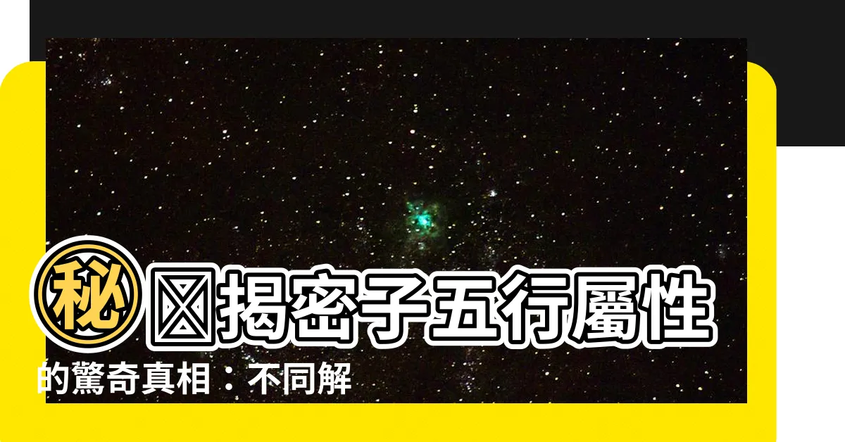 【子五行】㊙️揭密子五行屬性的驚奇真相：不同解讀，意想不到的差異！