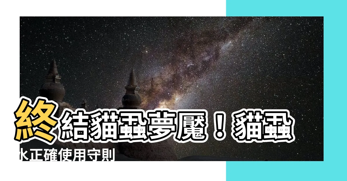 【貓蝨水】終結貓蝨夢魘！貓蝨水正確使用守則