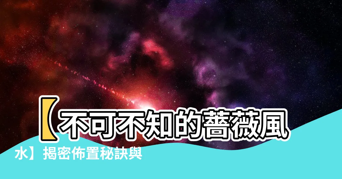 【薔薇風水】【不可不知的薔薇風水】揭密佈置秘訣與禁忌，讓美好綻放
