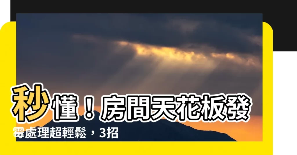 【房間天花板發黴處理】秒懂！房間天花板發黴處理超輕鬆，3招除黴絕不復發
