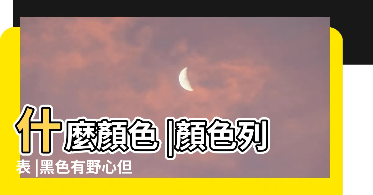 【什麼顏色】什麼顏色 |顏色列表 |黑色有野心但敏感 |