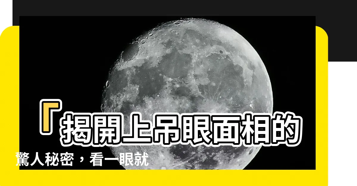 【上吊眼面相】「揭開上吊眼面相的驚人秘密，看一眼就能看透一個人的命運！」