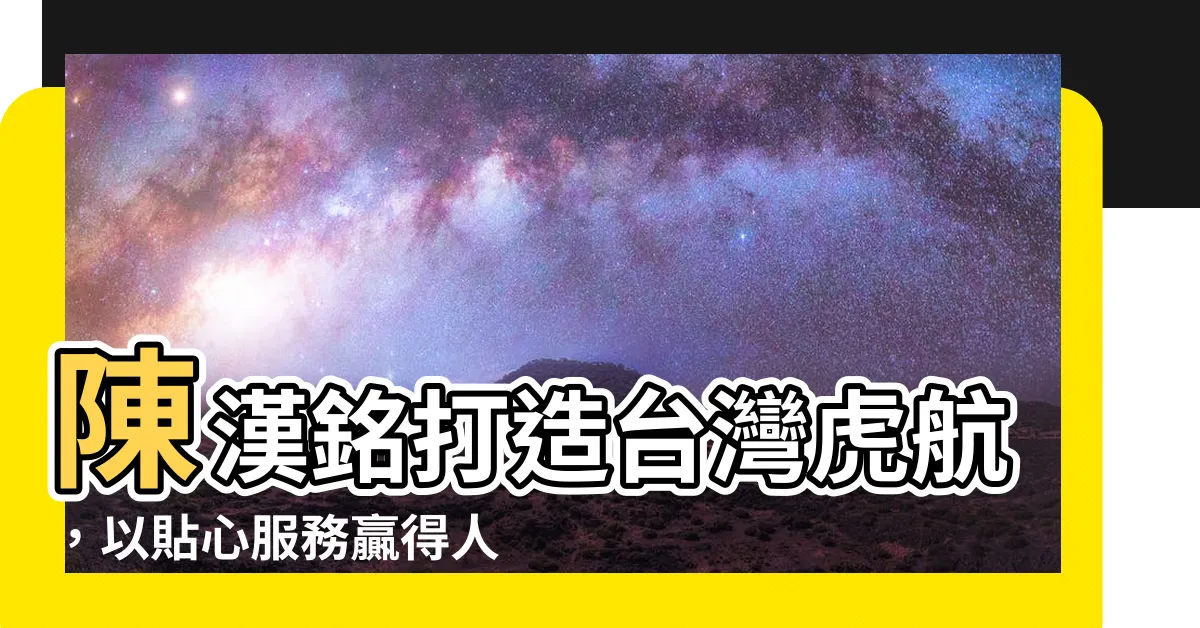 【陳漢銘】陳漢銘打造台灣虎航，以貼心服務贏得人心