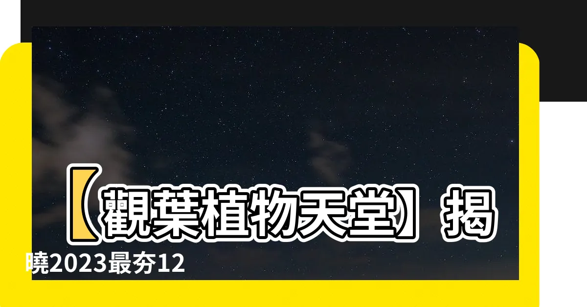 【觀葉植物介紹】【觀葉植物天堂】揭曉2023最夯12款名品，打造你的綠意仙境