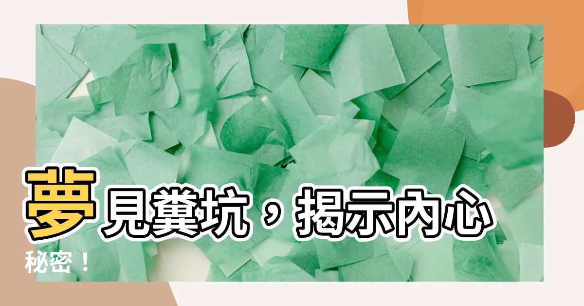 【夢見糞坑】夢見糞坑，揭示內心秘密！