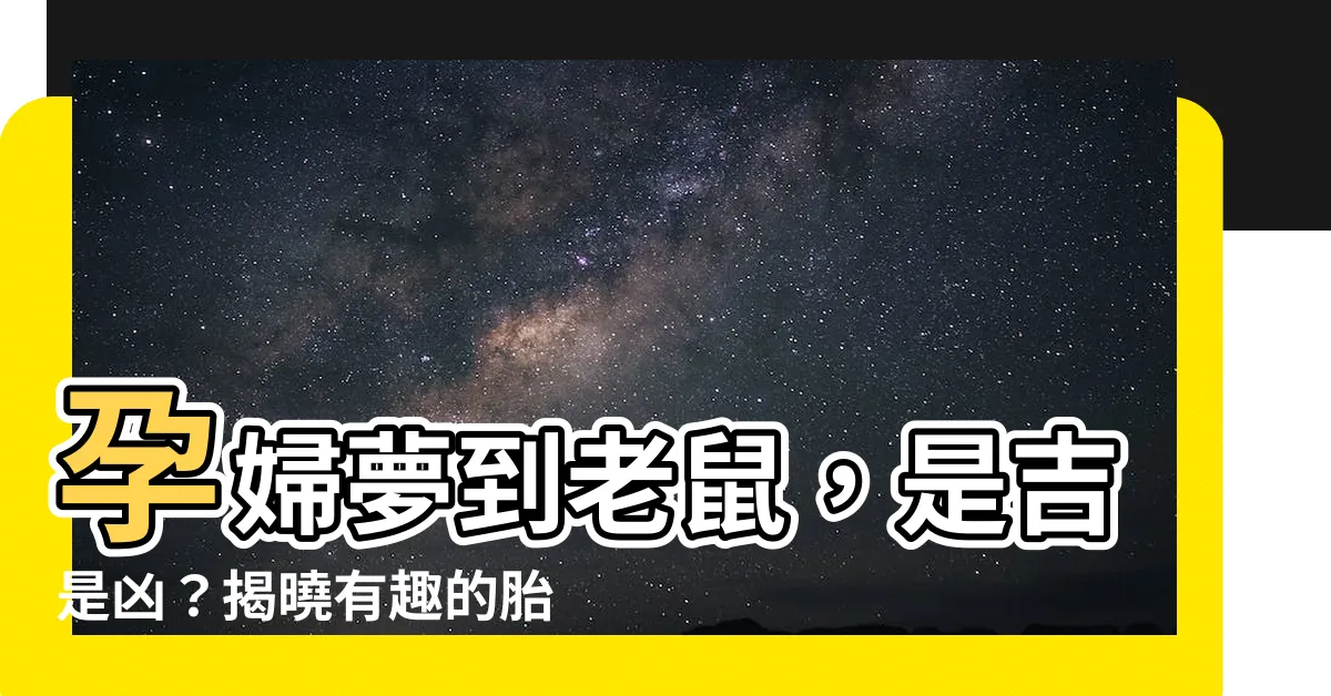 【孕婦夢到老鼠】孕婦夢到老鼠，是吉是兇？揭曉有趣的胎夢寓意！