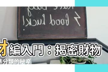 【財編】財編入門：揭密財物標準分類的秘辛