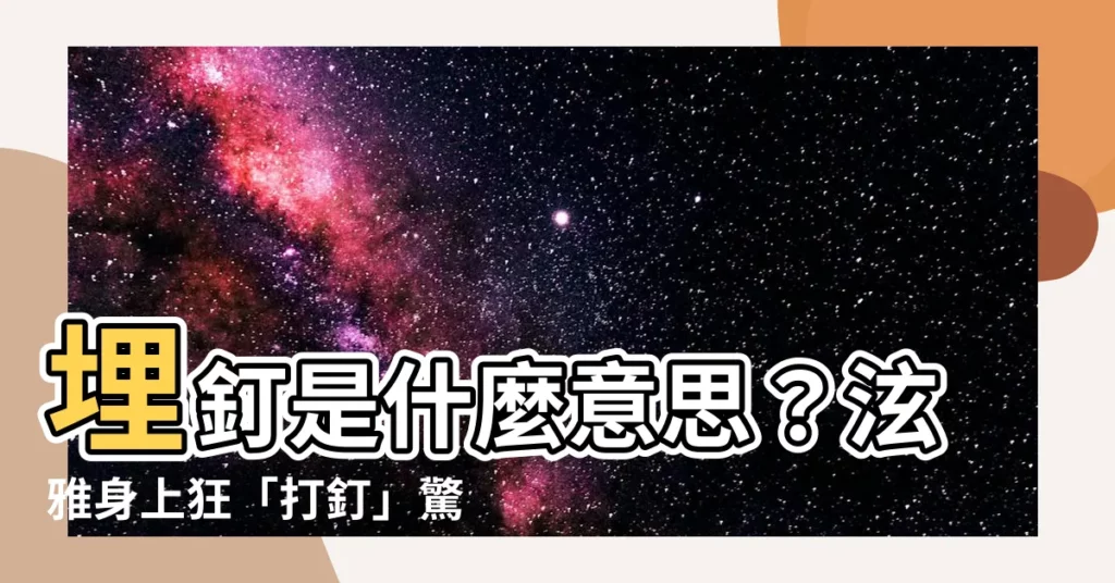 【埋釘 意思】埋釘是什麼意思？泫雅身上狂「打釘」驚呆粉絲！