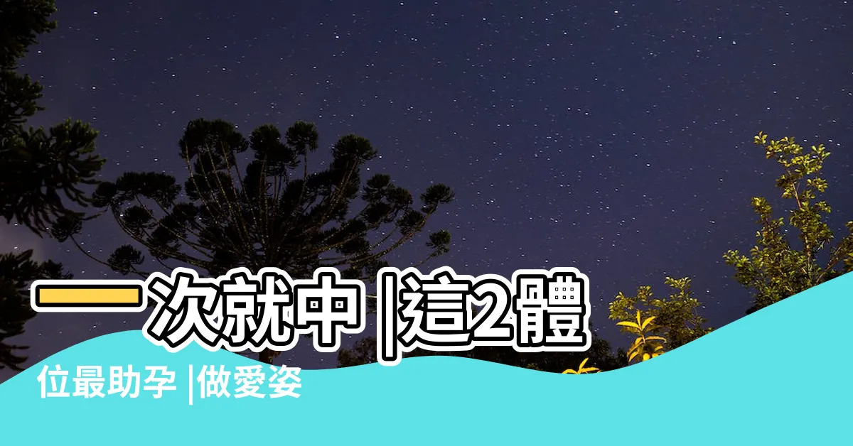 【中出受孕】一次就中 |這2體位最助孕 |做愛姿勢影響懷孕率 |