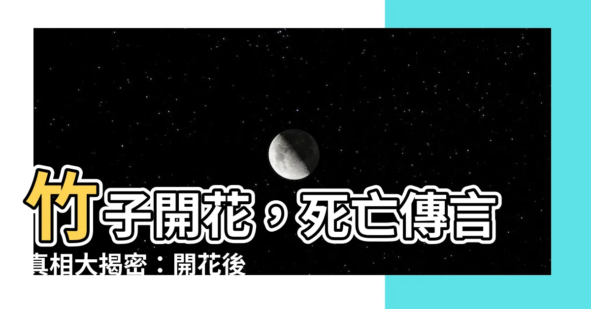 【竹子開花】竹子開花，死亡傳言真相大揭密：開花後的宿命與相關傳説