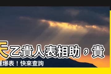 【天乙貴人表】天乙貴人表相助，貴人運爆表！快來查詢！