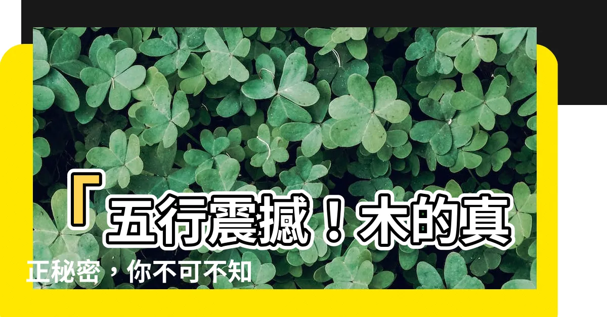 【五行 木】「五行震撼！木的真正秘密，你不可不知！」