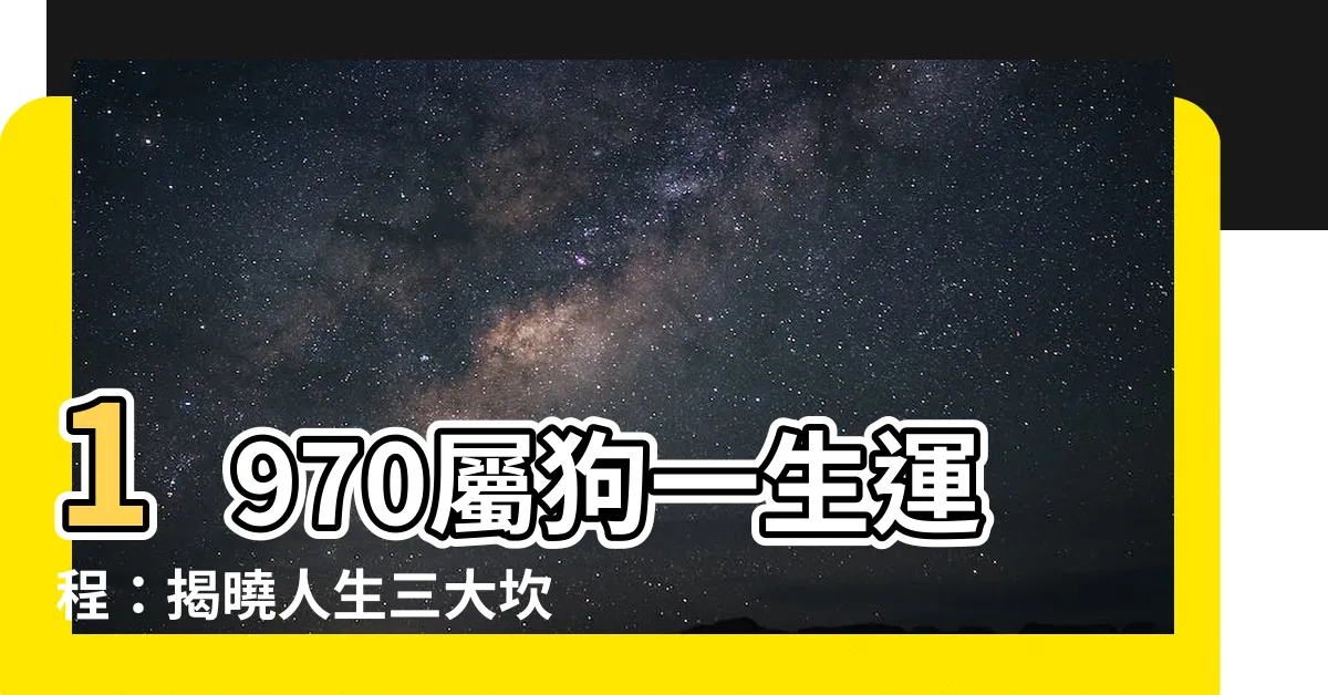 【1970屬狗一生】1970屬狗一生運程：揭曉人生三大坎坷與終身運勢