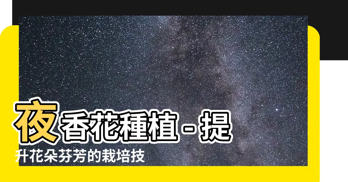 【夜香花種植】夜香花種植 - 提升花朵芬芳的栽培技巧與注意事項