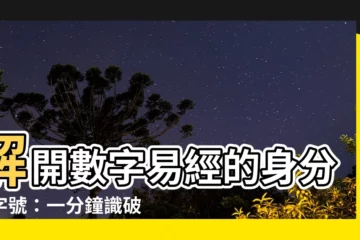 【數字易經身分證字號】解開數字易經的身分證字號：一分鐘識破你的潛意識密碼！
