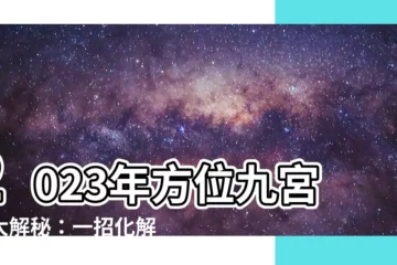 【2023年方位九宮圖】2023年方位九宮圖大解秘：一招化解凶煞、招財納福