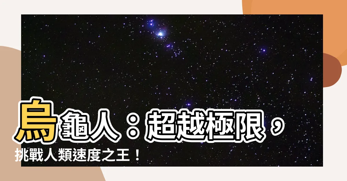 【烏龜人】烏龜人：超越極限，挑戰人類速度之王！