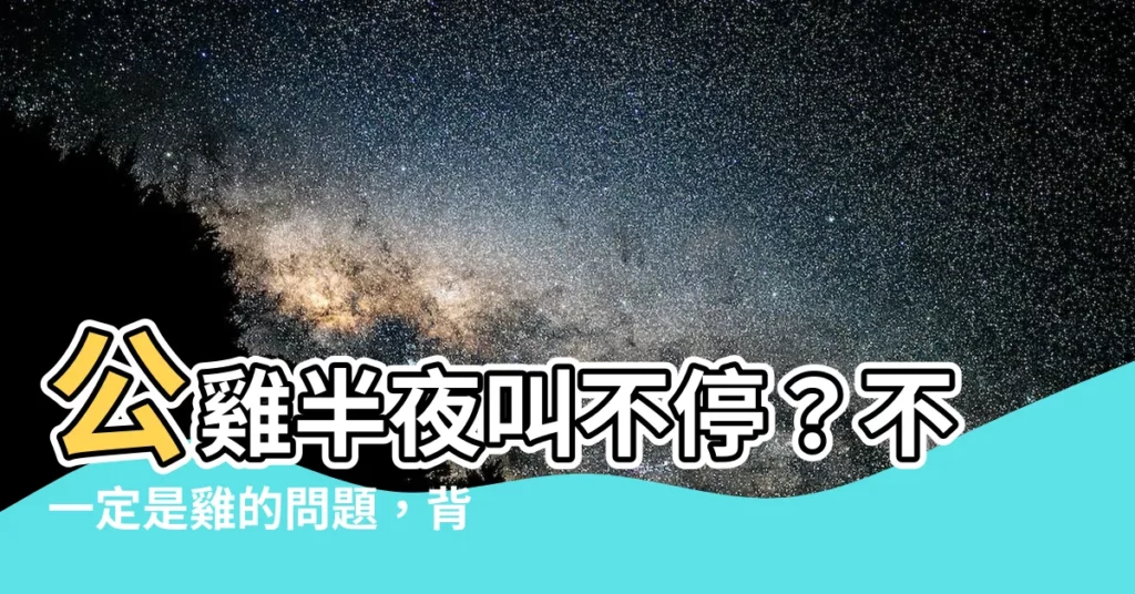 【公雞半夜叫】公雞半夜叫不停？不一定是雞的問題，背後原因令人傻眼！