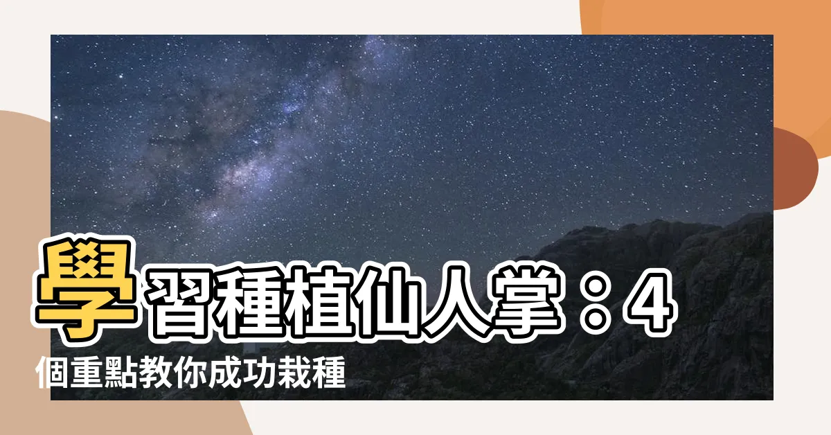 【種仙人掌】學習種植仙人掌：4個重點教你成功栽種