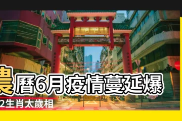 【女猴陰曆六月初一太歲】農曆6月疫情蔓延爆發 |2生肖太歲相沖不可不慎 |命理師曝雙忌交替 |