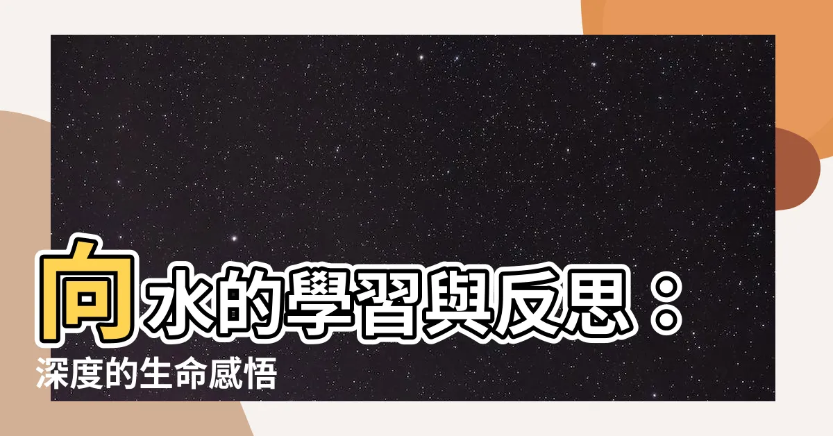 【向水】向水的學習與反思：深度的生命感悟