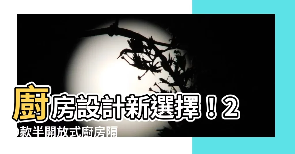 【半開放式廚房隔間】廚房設計新選擇！20款半開放式廚房隔間，杜絕油煙、兼顧美觀