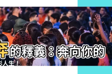【奔意思】奔的釋義：奔向你的精彩人生！