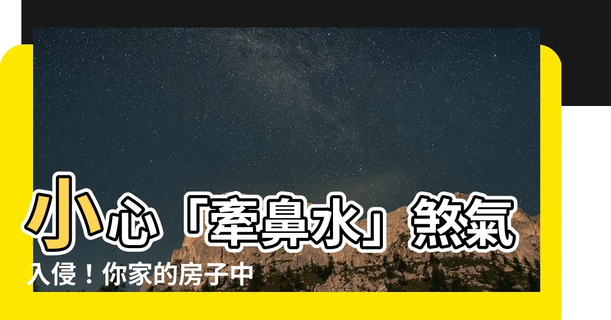 【牽鼻水】小心「牽鼻水」煞氣入侵！你家的房子中招了嗎？